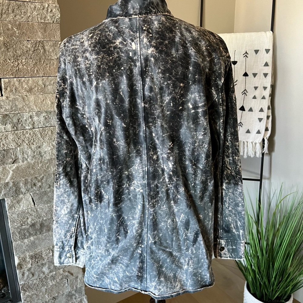 Fun pattern shacket style button up top. - Picture 6 of 8